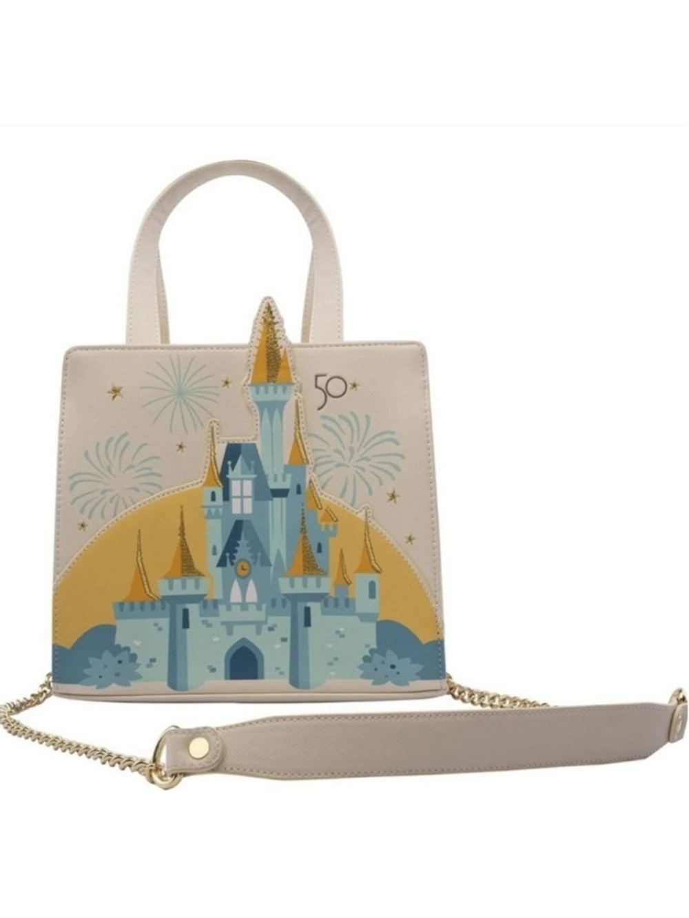 Loungefly Disney World 50th Anniversary Cinderella Castle Crossbody Bag NWT